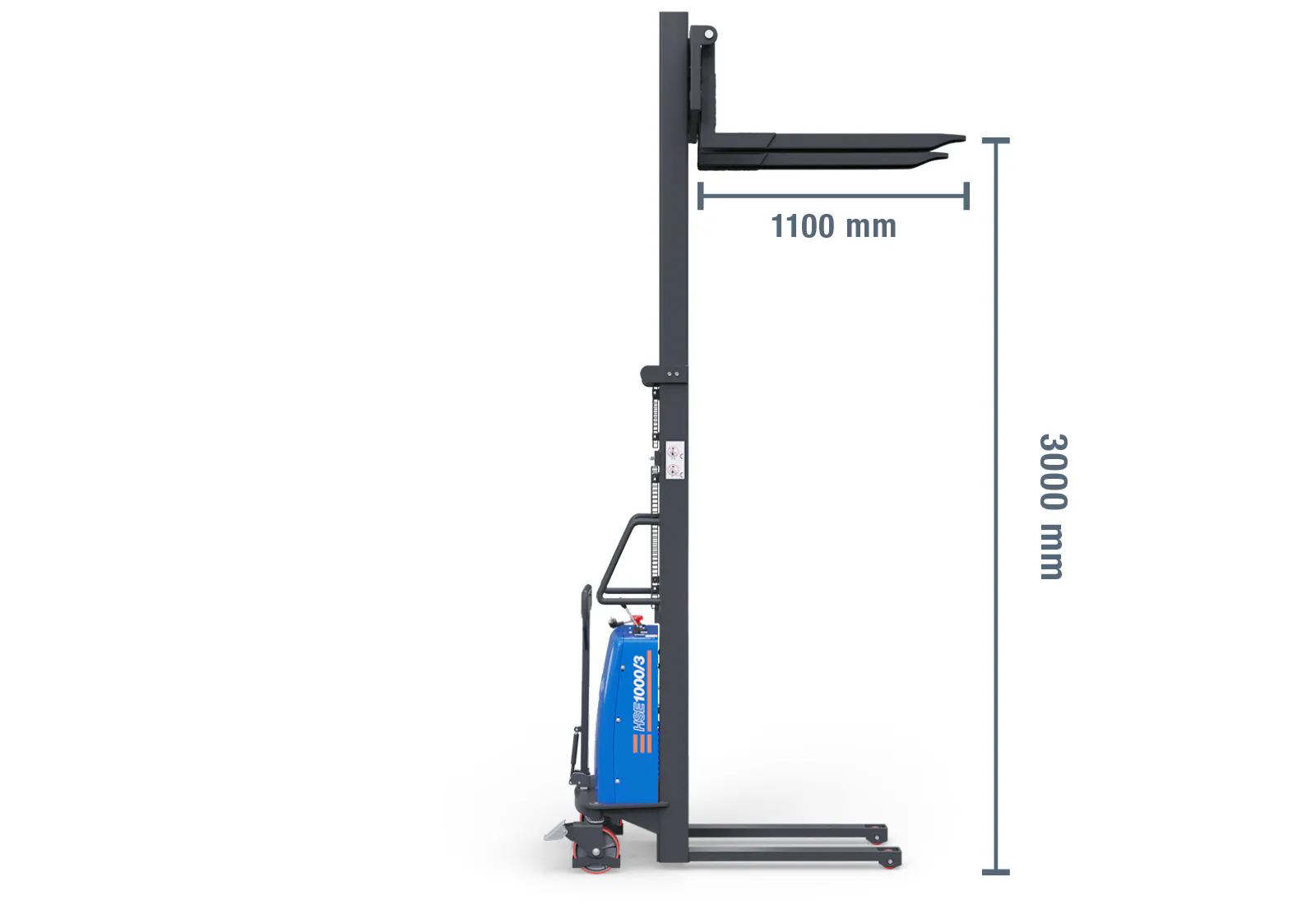 Gerbeur semi-électrique SolidHub HSE1000/3 – 1 T – Hauteur de levage 3,00 m – Image 2